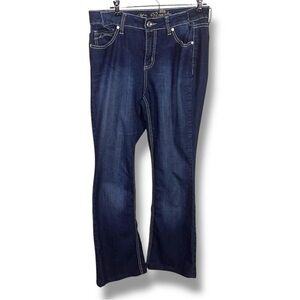 Size 12 Royalty Brand Blue Denim Jeans Western Boot Cut Rhinestone Pockets